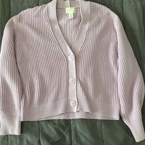 H&M Purple Cropped Cardigan Sweater